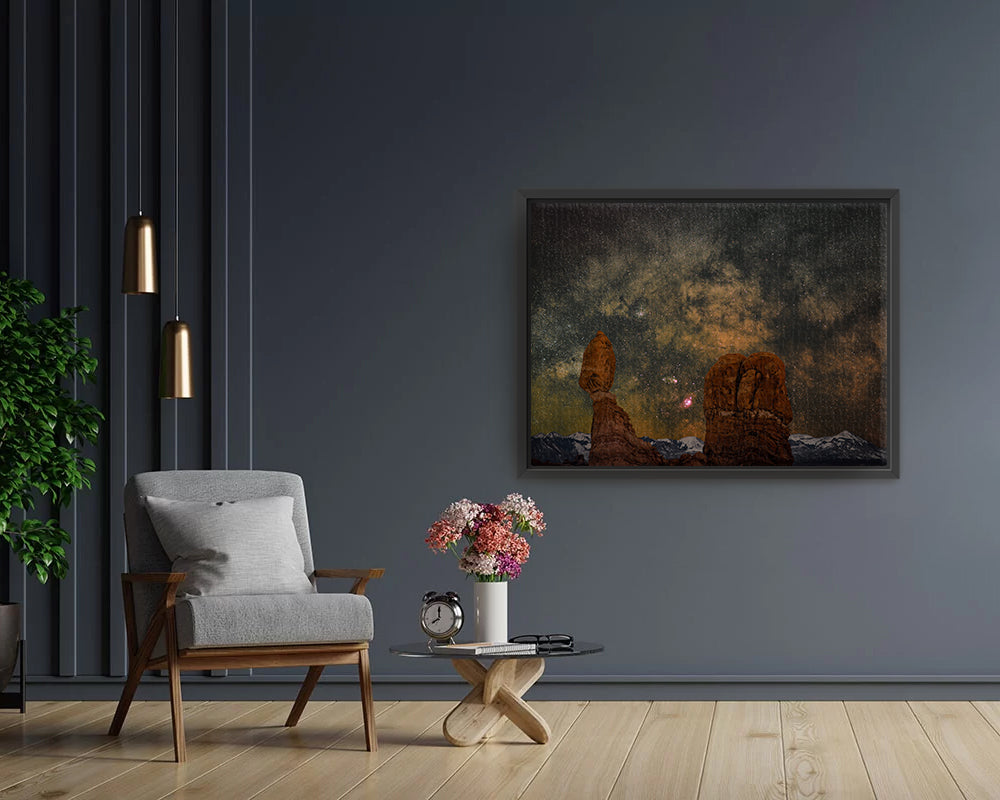 Winter Balance Rock - Canvas Print