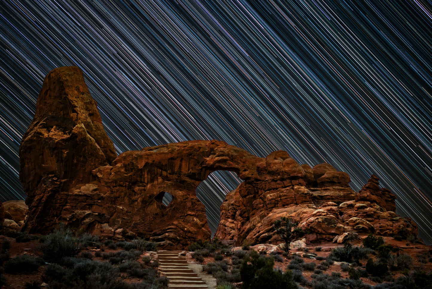 Turret Arch Star Trails - Canvas Print