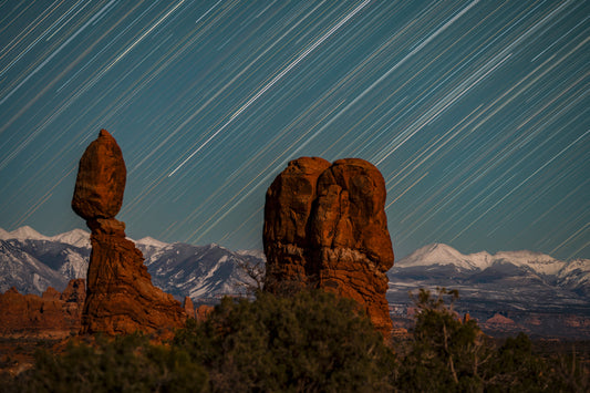 Balance Rock Star Trails - Canvas Print