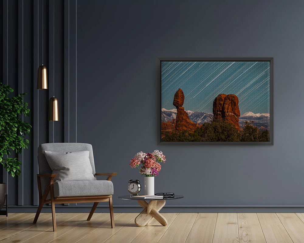 Balance Rock Star Trails - Canvas Print