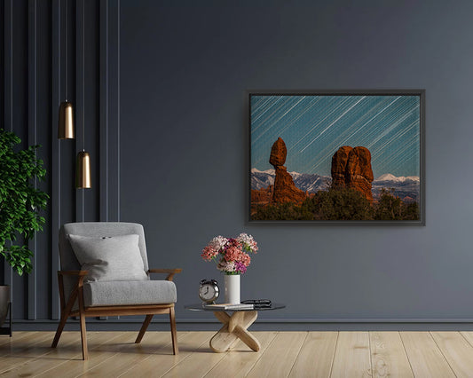 Balance Rock Star Trails - Canvas Print