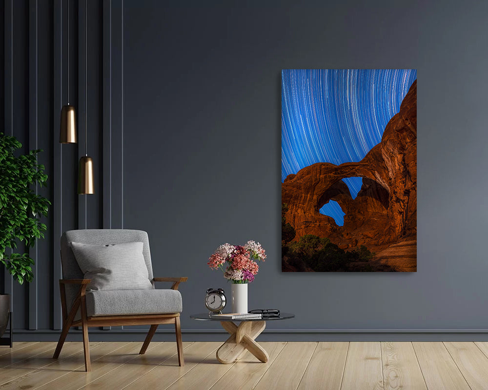 Double Arch Star Trails - Metal Print