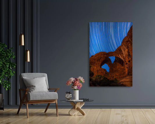 Double Arch Star Trails - Metal Print