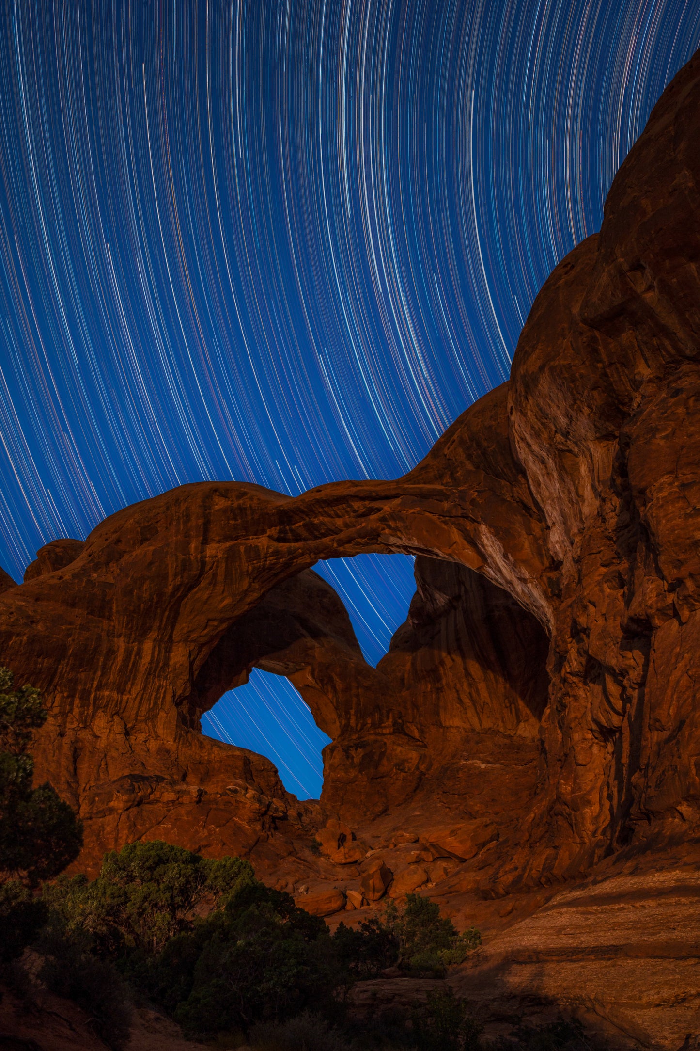 Double Arch Star Trails - Canvas Print