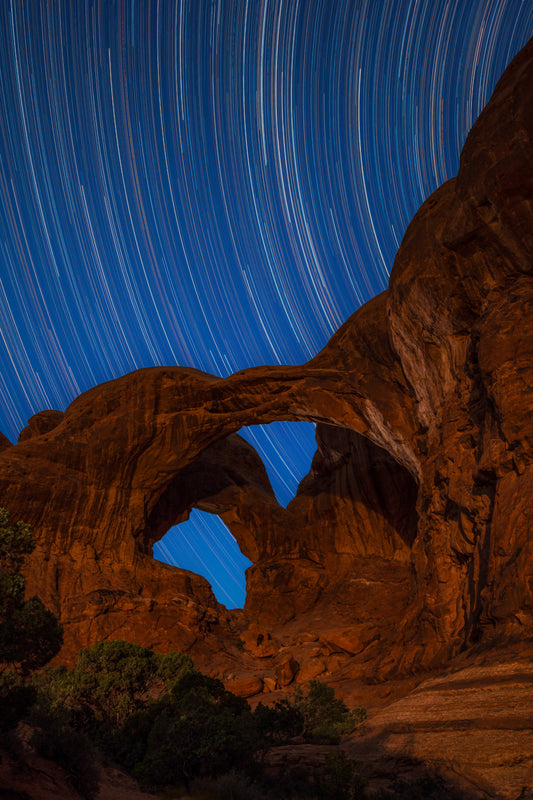 Double Arch Star Trails - Canvas Print