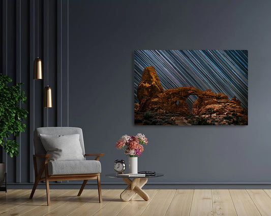 Turret Arch Star Trails - Metal Print
