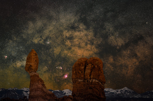 Winter Balance Rock - Canvas Print